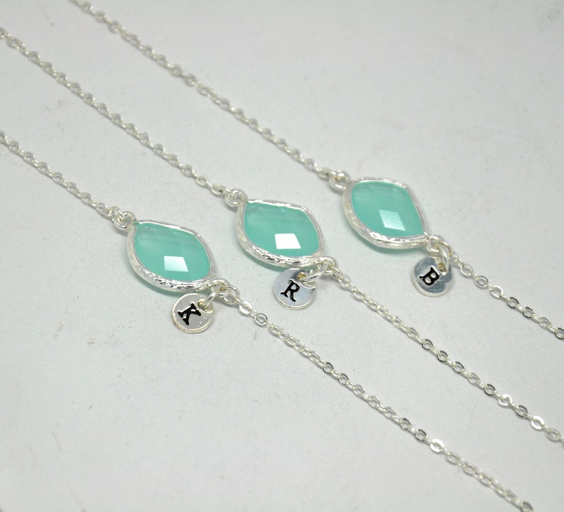 Birthstone Bracelet Initial Bracelet Bridesmaids Gift Personalized Gift for her Silver Bracelet Birthday Gift Mothers day gift