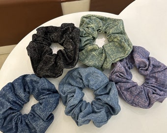 Flower Lace Tirm Scrunchies  Hair Tie  Gingham Cottage Scrunchie,  Hair Ties Cute Ponytail Holder, Mother's Day Gift