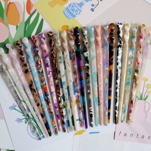 Marble Hair Stick, Simple Hair Stick for Long Hair, Tortoise Hair Stick, Hairslide, Hair Fork, Hair Accessories,  French Hair Sticks