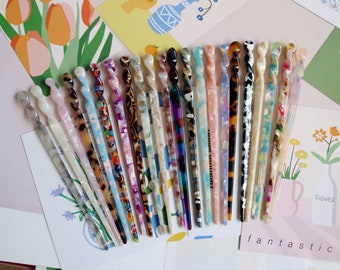 Marble Hair Stick, Simple Hair Stick for Long Hair, Tortoise Hair Stick, Hairslide, Hair Fork, Hair Accessories,  French Hair Sticks