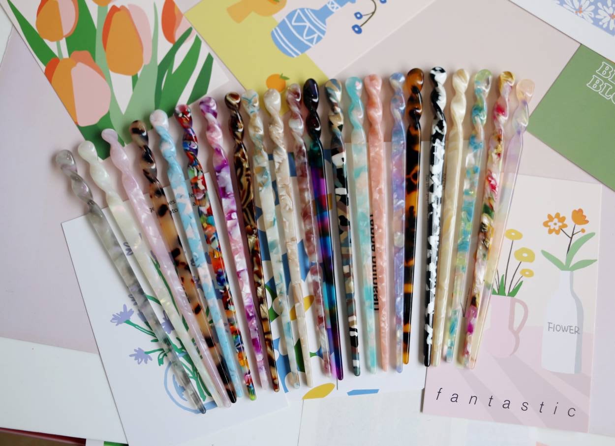 Marble Hair Stick, Simple Hair Stick for Long Hair, Tortoise Hair Sti…