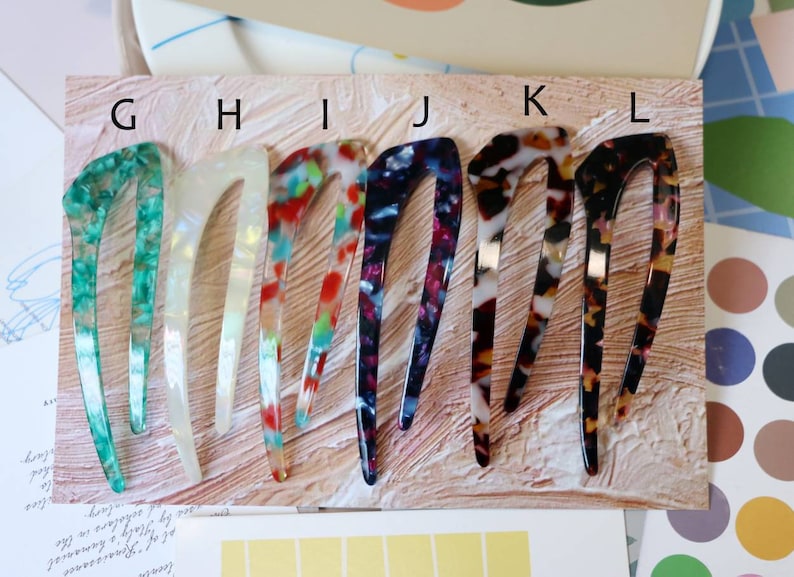 Hair Pin Tortoise Arch French Hair Pin Comb Acetate Resin image 2