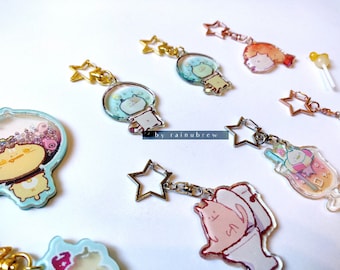 Derpy Kawaii Cats || 2 Inch Acrylic Keychain Charms