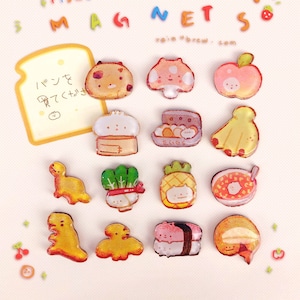Kawaii Food Fridge Magnets || 1.25&quot; Acrylic Charm Refridgerator Kitchen Magnets
