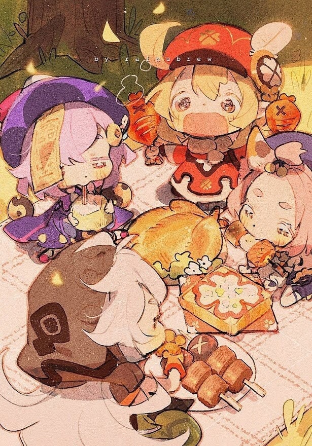 Baby Picnic (Genshin Impact) || 4"x6" Mini Print, 11"x17" Poster