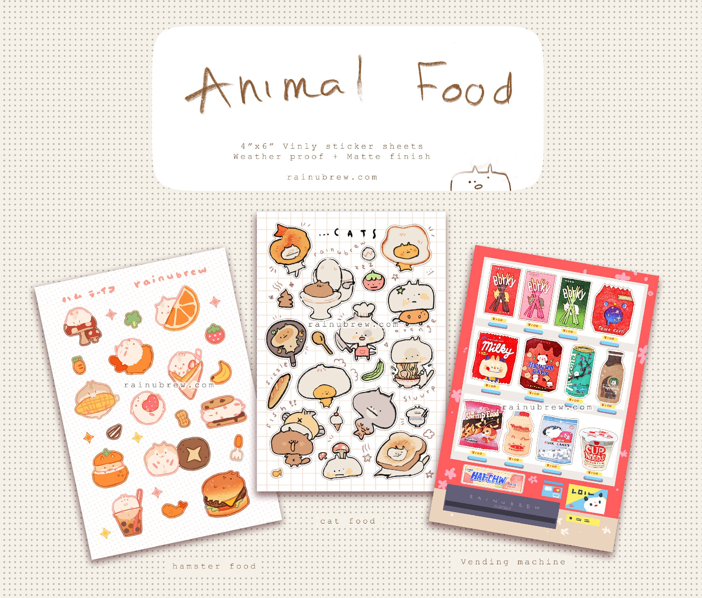 Kawaii Sticker sheet, Kawaii Animals, Kawaii elements