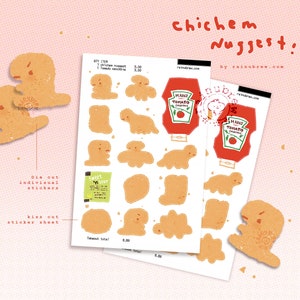 Chicken Nuggets Dino Nuggets Sticker Sheets