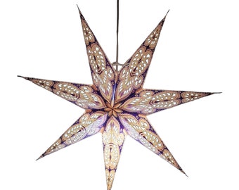 Paper Star 7-Pointed Lantern Lampshade for Decoration, LED, Christmas and various other occasions Large 60 cm Purple
