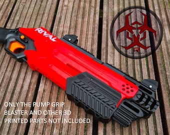 Ribbed Pump grip for Nerf Rival Takedown - 3D printed part only