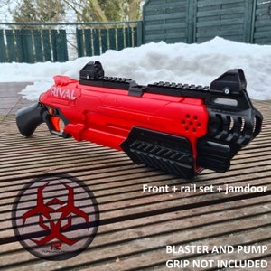 Façade personnalisée/pause de bouche pour Nerf Rival Takedown - Jeu de portes et de rails picatinny également disponibles - Pièces imprimées en 3D uniquement