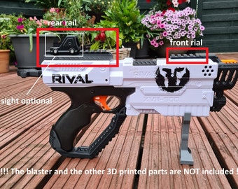 Nerf Rival Kronos Custom rails ... rear and front rail - sight optional - 3D printed parts only… blaster not included