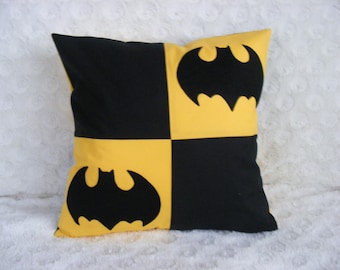 Batman pillow | Etsy Yellow Batman cushion pillow cover