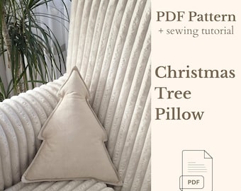 Christmas Tree Pillow Sewing Pattern PDF | DIY Christmas Decor Cushion Pattern | Holiday Sewing Tutorial for Beginners