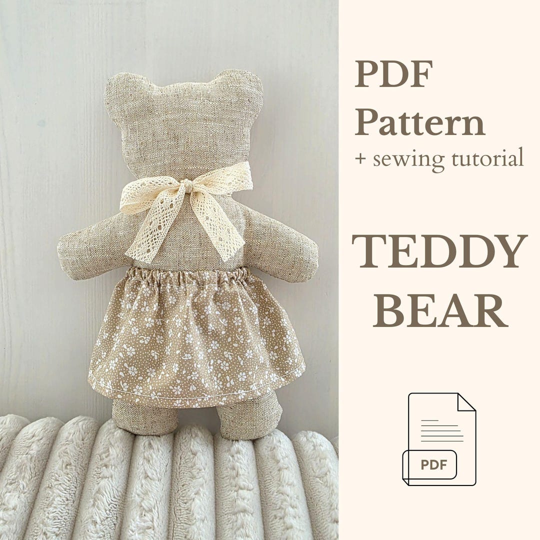 Teddy Bear PDF Sewing Pattern | Easy Plush Toy DIY Tutorial | Handmade ...