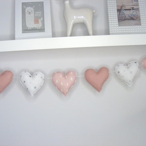 Wimpelkette mit Herzen, Stoffgirlande rosa, Kinderzimmer Dekor Kinderzimmer Dekor Kinderzimmer Wimpelkette Bild 10