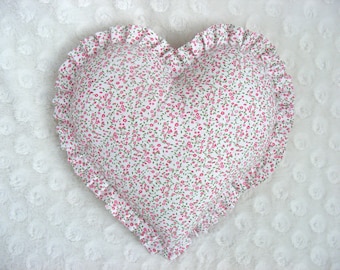 Pillow  Heart with frill powder pink heart, cushion, children's pillows, kids room decor, kids pillows, baby bedding, decorative pillow,