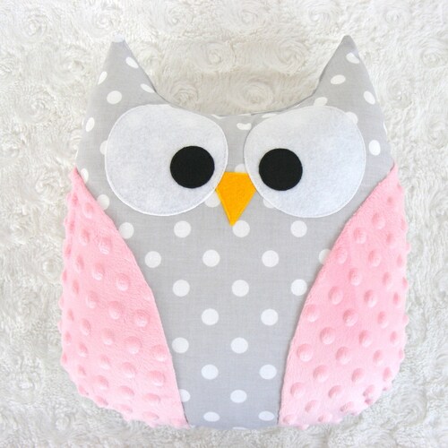 pink owl pillow
