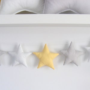 Sterne Girlande Wandbehang weiß grau gelb Girlande Baby Banner Kinderzimmer Dekor Mädchen Kinderzimmer Dekor Twinkle Little Star, Bild 4