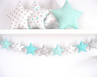 Sterne Girlande Mint Kinderzimmer Pastell Girlande Mädchen Room Decor, Mint Hochzeit Dekor, Wandbehang Twinkle Little Star