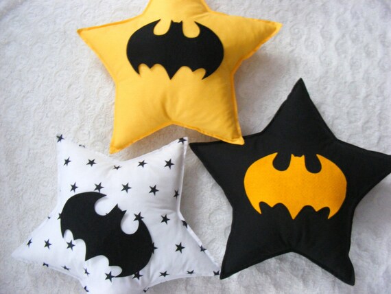 Batman Pillow Star Pillow Batman Decor Superhero Decor Gift For Boys Nursery Decor Modern Kids Bedroom Decor