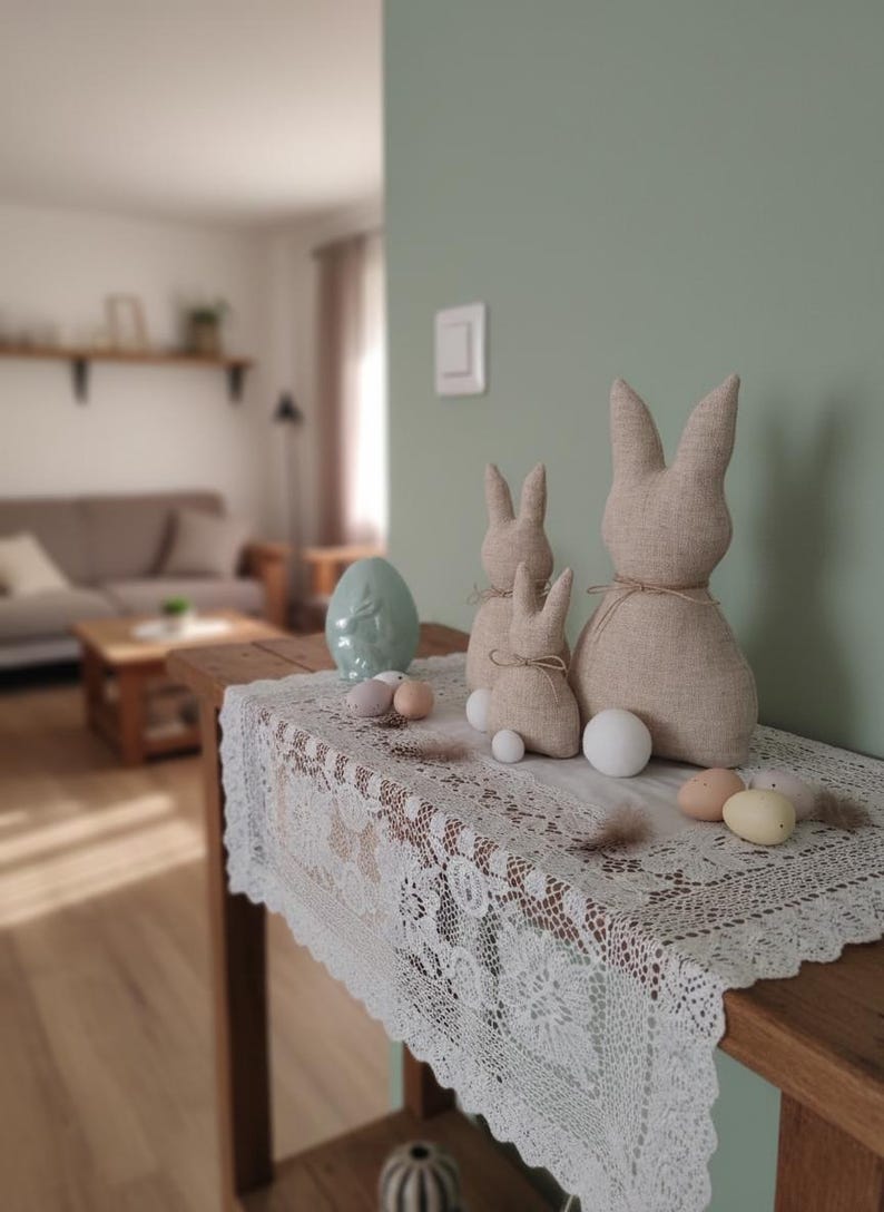 Rustic Linen Bunny Sewing Pattern PDF, Primitive Easter Decor, Stuffed ...