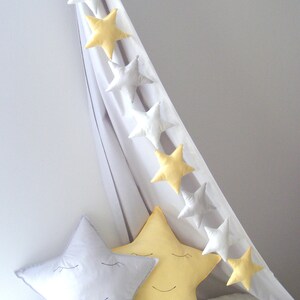 Sterne Girlande Wandbehang weiß grau gelb Girlande Baby Banner Kinderzimmer Dekor Mädchen Kinderzimmer Dekor Twinkle Little Star, Bild 6