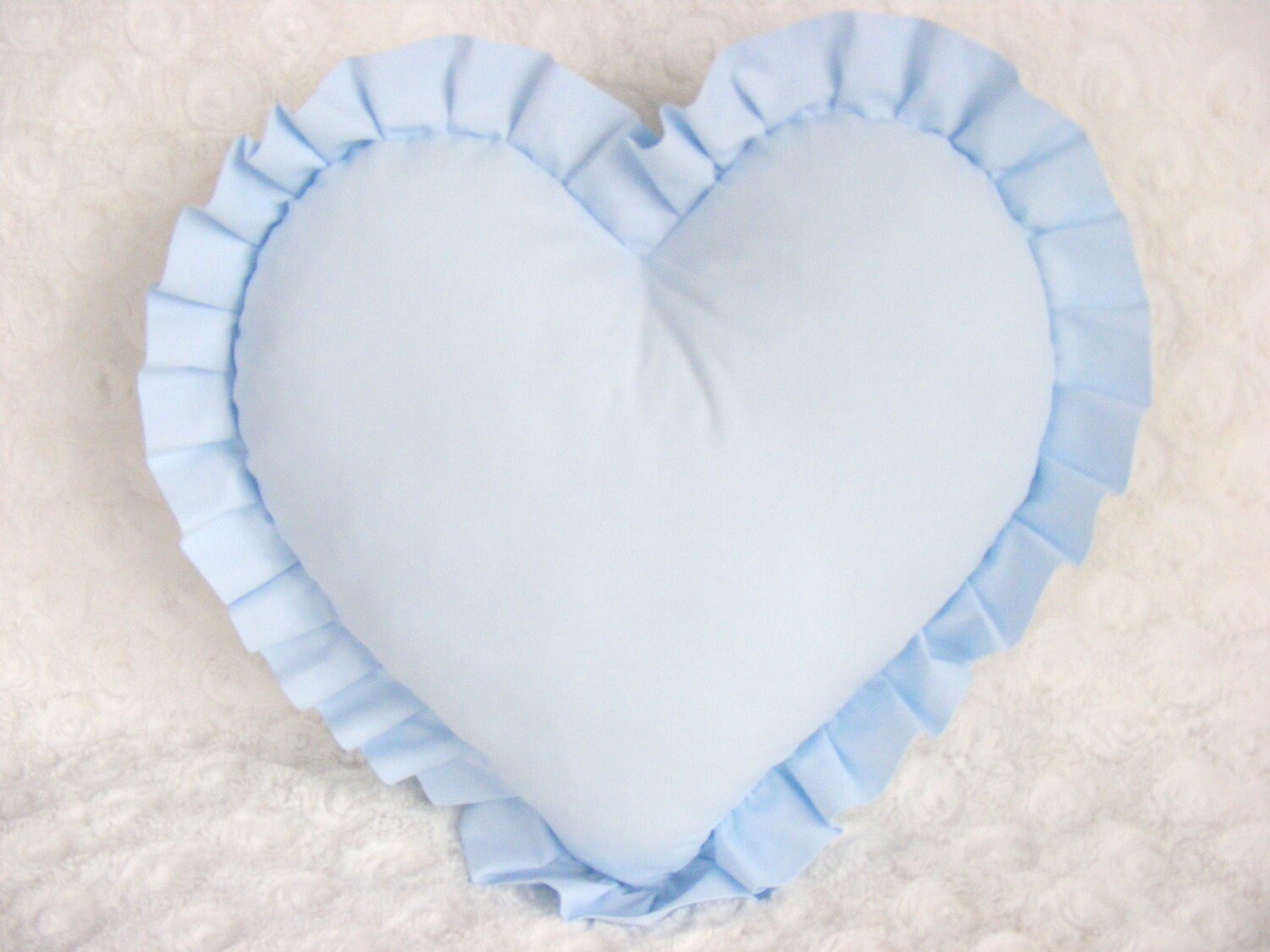 Pillow Heart With Frill Blue Heart Children's Pillows Etsy