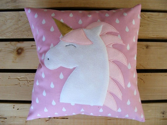 Personalizado Bordado lindo Unicornio Girly Cojín-añadir colores de cambio de nombre