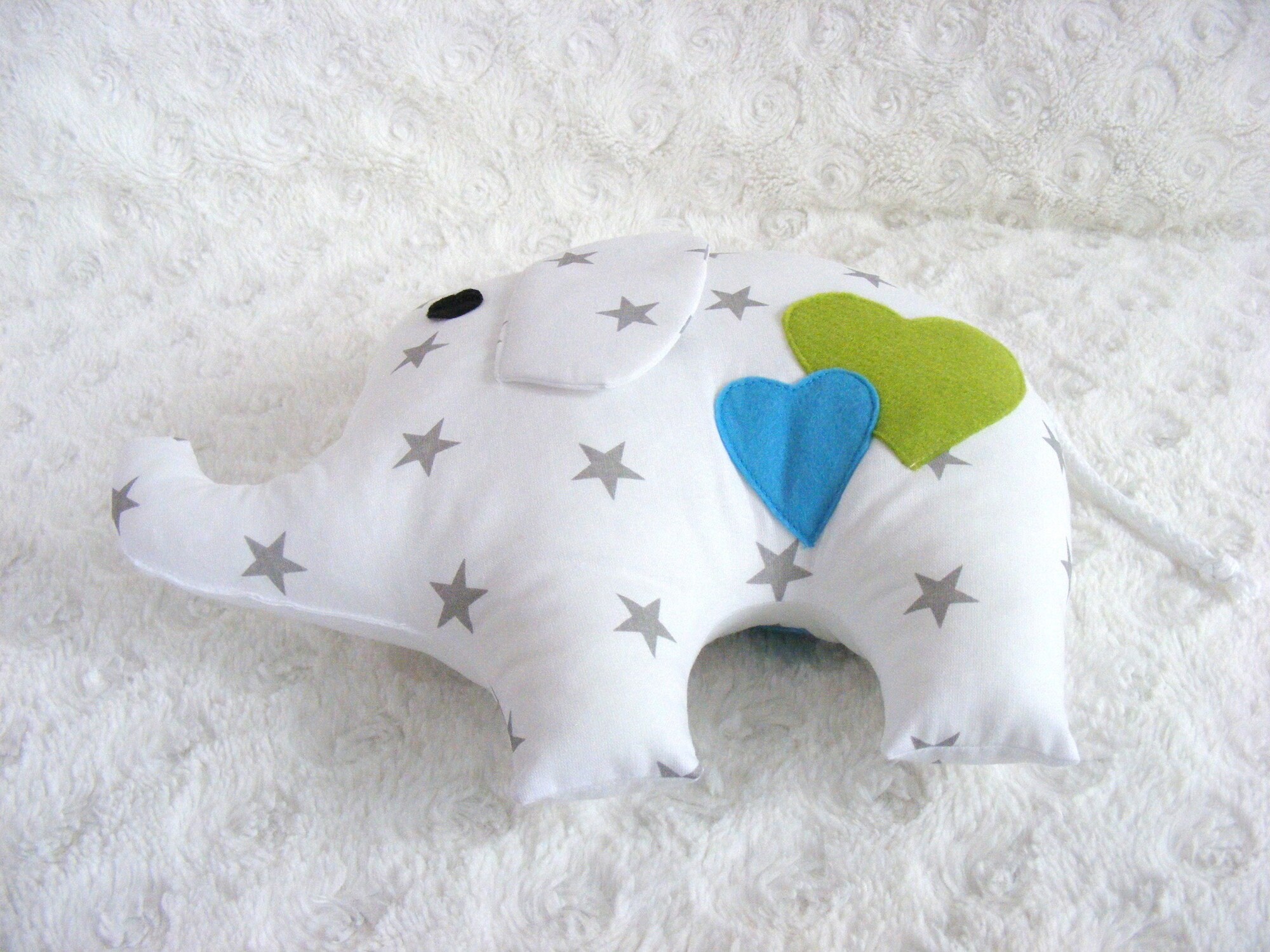 White Gray elephant pillow Personalized Elephant Softie Etsy