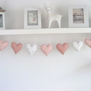 Wimpelkette mit Herzen, Stoffgirlande rosa, Kinderzimmer Dekor Kinderzimmer Dekor Kinderzimmer Wimpelkette Bild 9