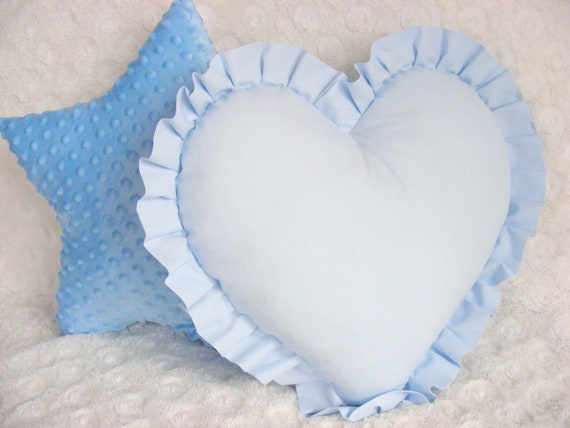 blue heart pillow