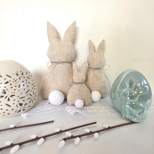 Rustic Linen Bunny Sewing Pattern PDF, Primitive Easter Decor, Stuffed ...