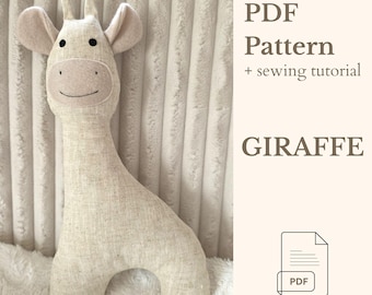 Wzór na pluszową żyrafę | Samouczek PDF na pluszową zabawkę DIY | Wzór na ręcznie robioną pluszową żyrafę