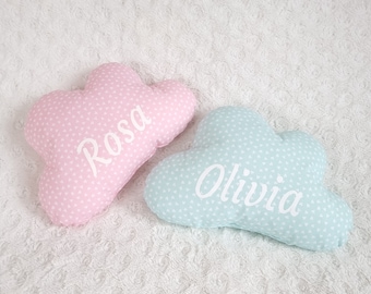 Cloud Pillow Girls Pastel Room, Kids Pillows Cloud Shaped Pillow Neutral Nursery Custom Name Pillow