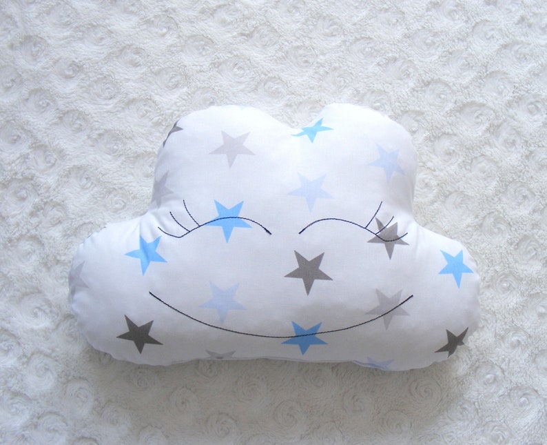 Cloud Pillow Sleepy Eyes Kids Room Decor Cloud Shaped Pillow Etsy