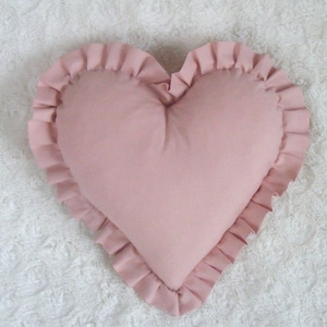 frill pink heart cushion Pink heart pillow | Etsy
