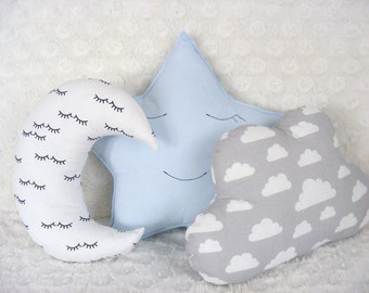 blue cloud pillow