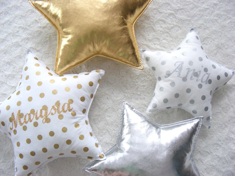 Gold Stars Cushion Star Pillow Metallic Gold Pillow Nursery Etsy Norway