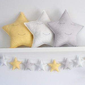 Sterne Girlande Wandbehang weiß grau gelb Girlande Baby Banner Kinderzimmer Dekor Mädchen Kinderzimmer Dekor Twinkle Little Star, Bild 5