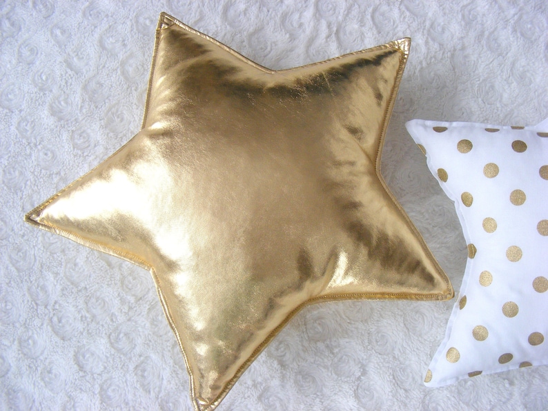 Gold Stars Cushion Star Pillow Metallic Gold Pillow Nursery Etsy
