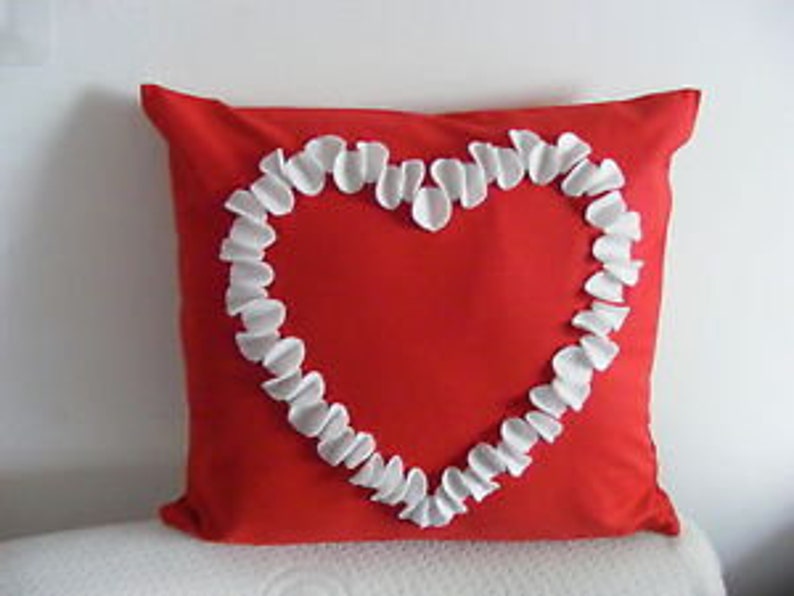 Love Heart Pillow Cover Valentine's Day Pillow heart Etsy