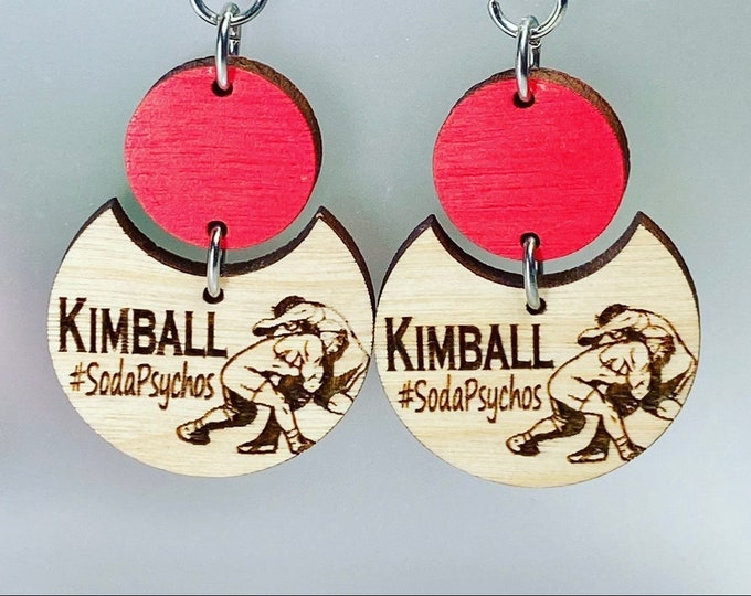 Personalized Wrestling Mama Earrings - Wrestling - Grappler - Customized