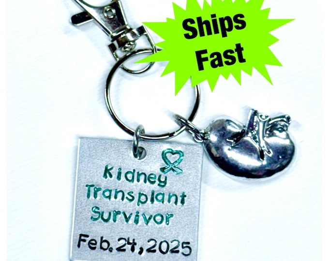 Kidney Transplant Survivor Keychain or Necklace