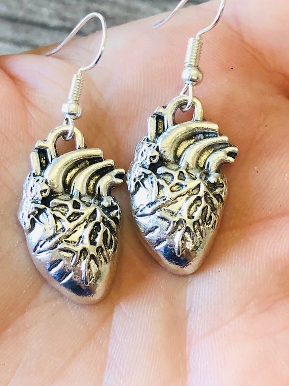 Anatomical Heart Earrings - Heart Earrings - Nurse- Doctor- Cardiologist - CHD Awareness Earrings