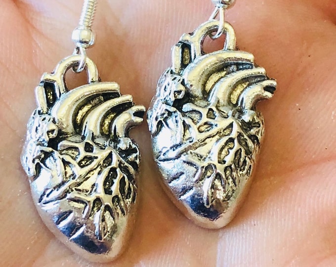 Anatomical Heart Earrings - Heart Earrings - Nurse- Doctor- Cardiologist - CHD Awareness Earrings