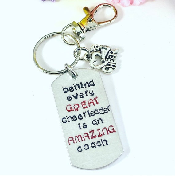 Cheerleader Coach Keychain - Can be Personalized - cheer coach - cheer team gift