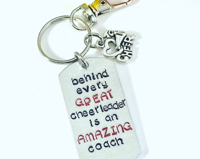 Cheerleader Coach Keychain - Can be Personalized - cheer coach - cheer team gift