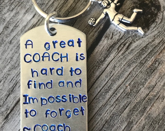 Volleyball Coach Keychain - A great coach is hard to find.... - Coach gift