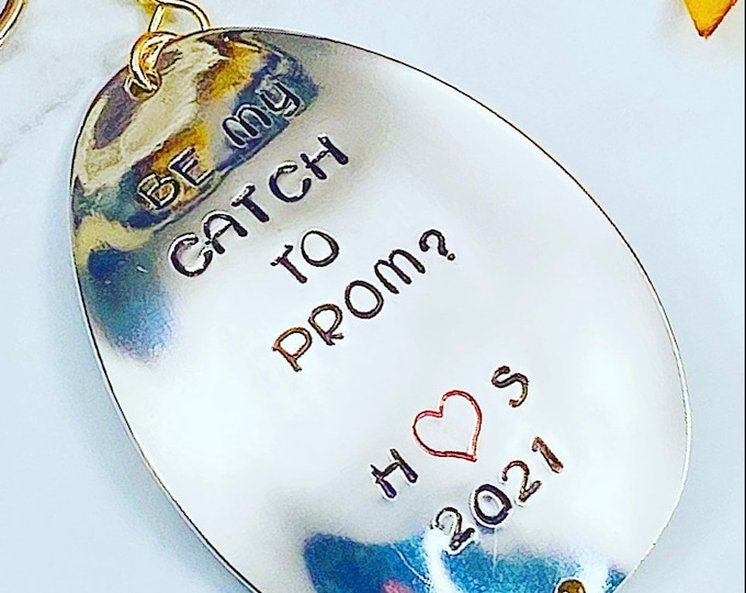 Prom - Promposal - High School Dance propasal/response - Fishing Prom promposal made from vintage spoon