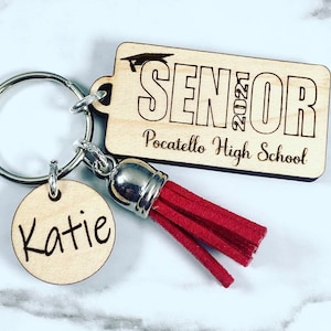 Personalized Senior Keychain with Student Name and High School Name- Personalized Graduation Keychain- Graduation Gift